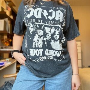 AC/DC Dark Blue Distressed Tee